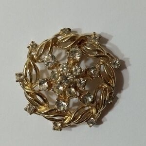 Goldstone Diamond Vintage Brooche